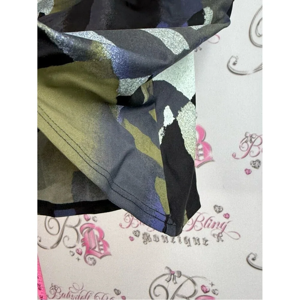 Lole tankini top camo camouflage Olive, Black & Blue Printed Swim Tankini Top